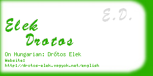elek drotos business card