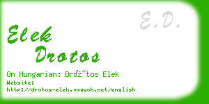 elek drotos business card